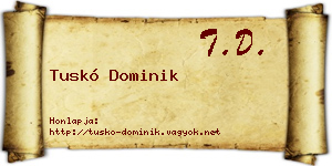 Tuskó Dominik névjegykártya